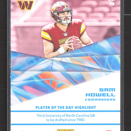 2022 Panini Player of the Day Sam Howell #76
