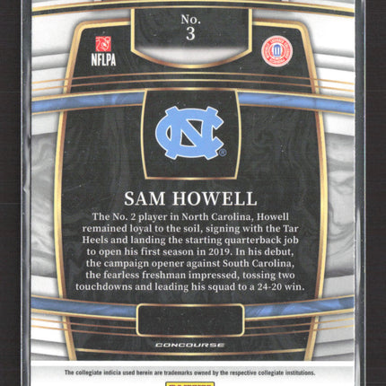 2022 Panini Select Draft Picks Concourse Sam Howell #3 RC