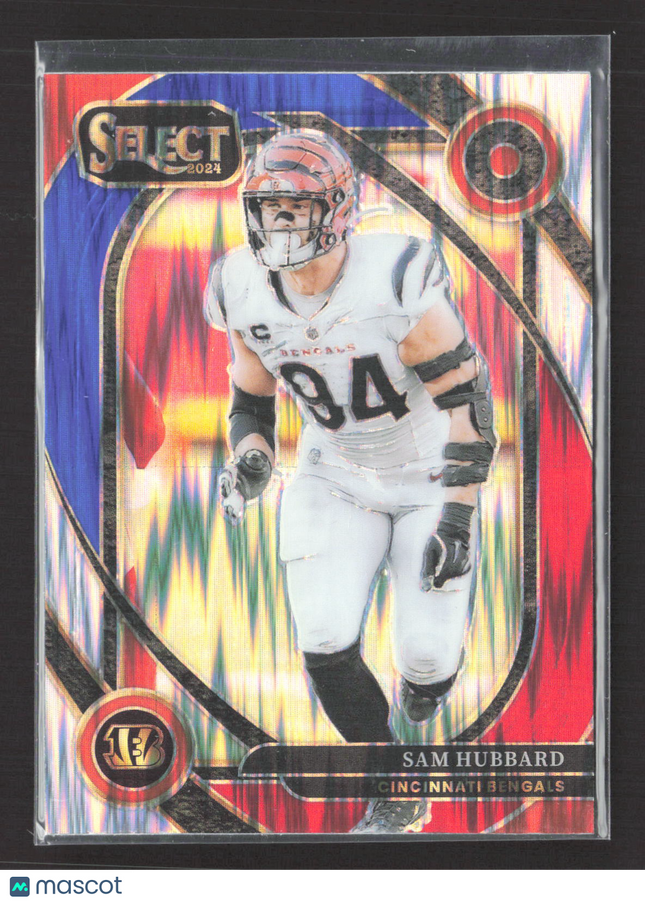 2025 Panini Select Prizm Sam Hubbard #292 Red Blue Shock