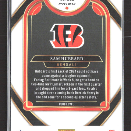 2025 Panini Select Prizm Sam Hubbard #292 Red Blue Shock
