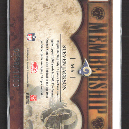 2008 Donruss Classics Membership Steven Jackson #M-5 0238/1000