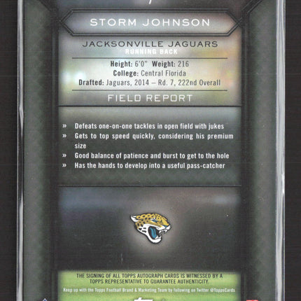 2015 Topps Field Access Storm Johnson #7 Auto