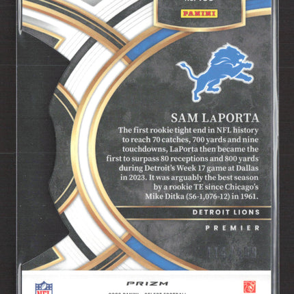 2024 Panini Select Prizm Premier Sam LaPorta #106 Green RC 114/449
