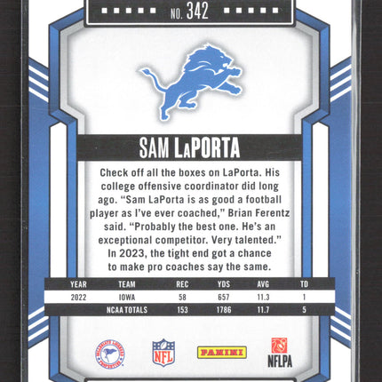 2023 Panini Score Sam LaPorta #342 RC