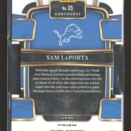 2024 Panini Select Prizm Sam LaPorta #35 Concourse RC Silver