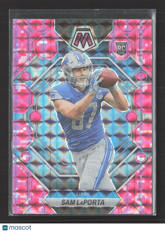 2023 Panini Mosaic Sam LaPorta #360 Pink Camo Prizm RC