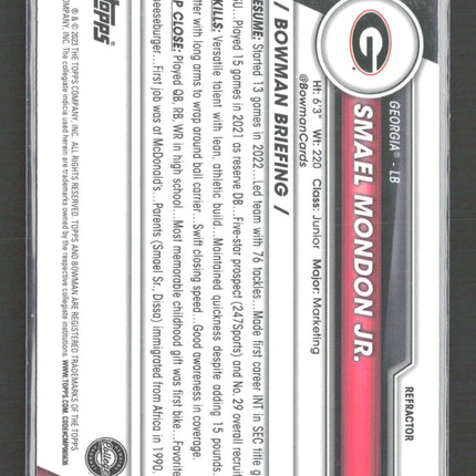 2023 Bowman Chrome University Smael Mondon Jr. #57 Refractor