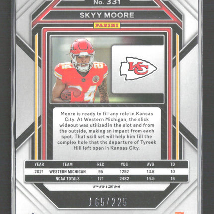 2023 Panini Prizm Football Skyy Moore #331 Pink Ice RC 165/225