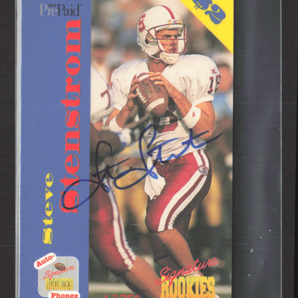 1995 Signature Rookies Phone Cards Steve Stenstrom #28 Auto
