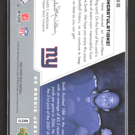 2007 Upper Deck UD Rookie Jersey Steve Smith #UDRJ-SS Event-Worn Jersey