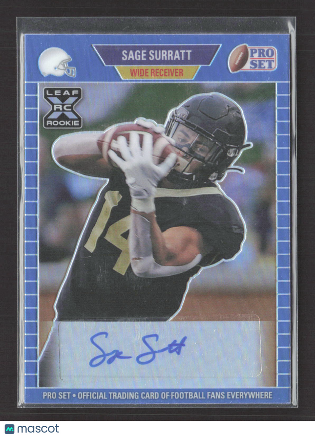 2021 Leaf Pro Set Sage Surratt #PA-SS1 Blue RC 13/15 Auto