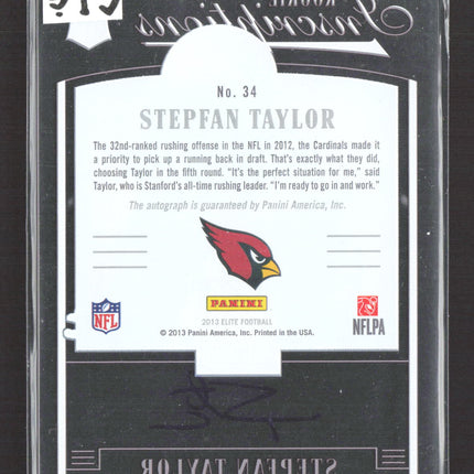 2013 Panini Elite Rookie Inscriptions Stepfan Taylor #34 RC Auto