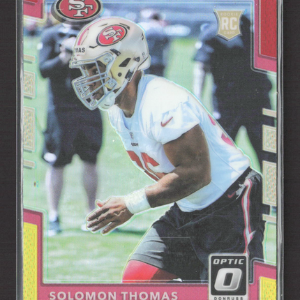 2017 Panini Donruss Optic Prizm Solomon Thomas #116 RC Red Yellow