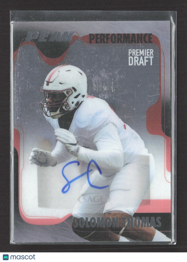2017 SAGE Hit Peak Performance Premier Draft Solomon Thomas #PK-ST Auto