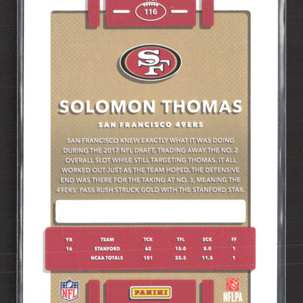 2017 Donruss Optic Solomon Thomas #116 RC