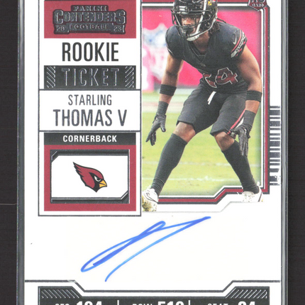 2023 Panini Contenders Football Starling Thomas V #214 RC Auto
