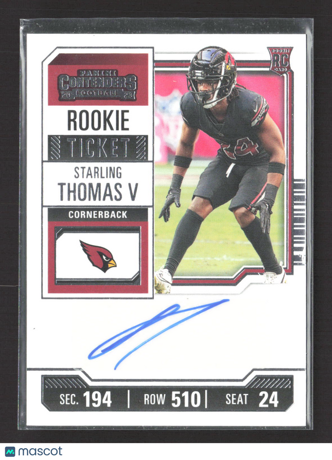 2023 Panini Contenders Football Starling Thomas V #214 RC Auto