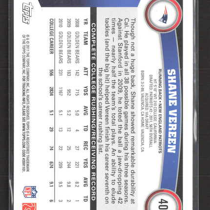 2011 Topps Shane Vereen #402 RC
