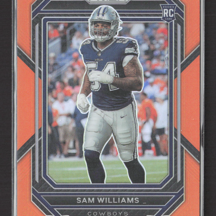 2023 Panini Prizm Sam Williams #393 Orange RC 154/249