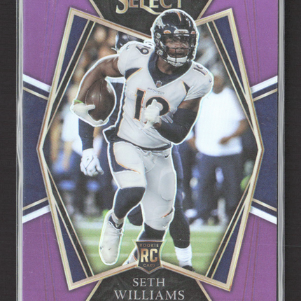 2022 Panini Select Prizm Premier Level Seth Williams #198 Purple RC 53/75