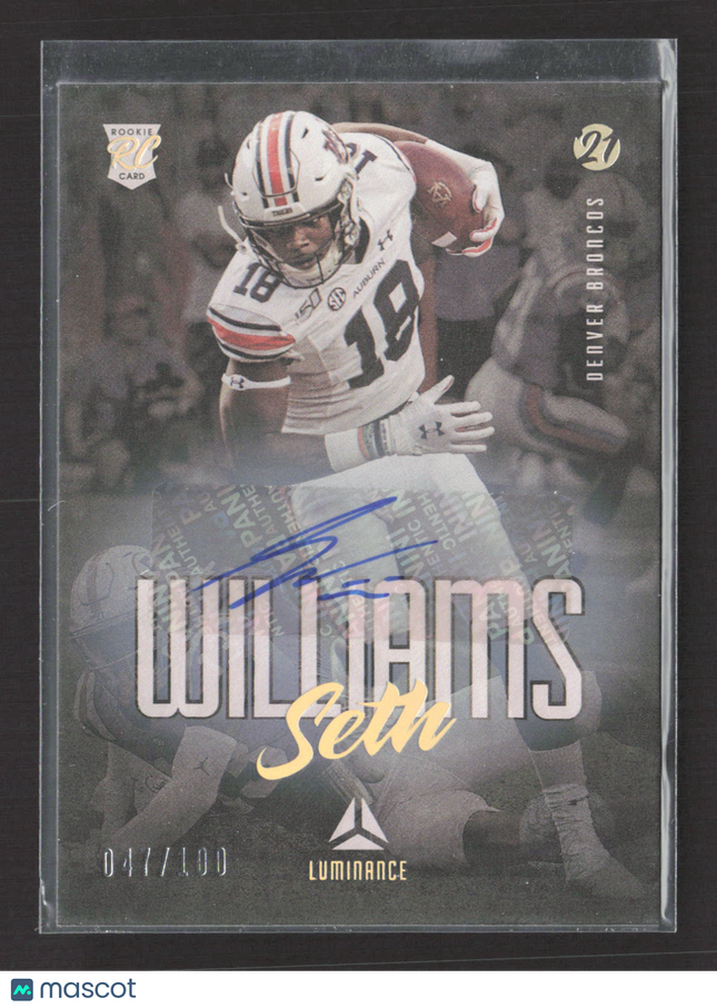 2021 Panini Luminance Seth Williams #170 RC 047/100 Auto