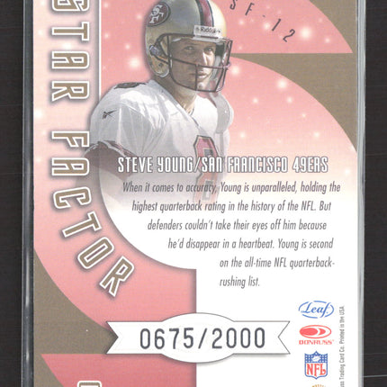2001 Leaf Quantum Star Factor Steve Young #SF-12 0675/2000