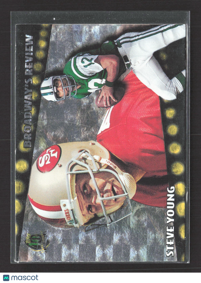 1996 Topps Broadway's Review Joe Namath Steve Young #BR7 Refractor