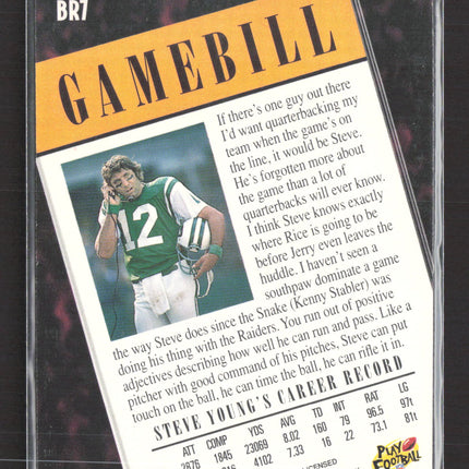 1996 Topps Broadway's Review Joe Namath Steve Young #BR7 Refractor