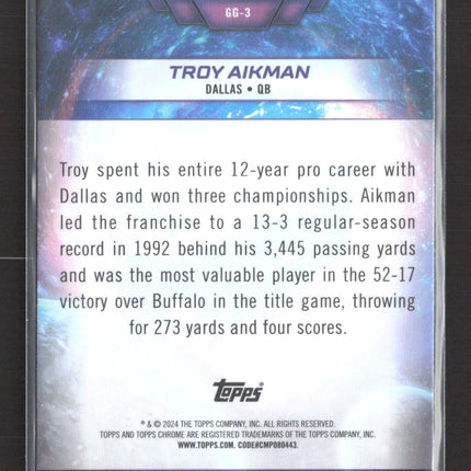 2024 Topps Chrome Galaxy Greats Troy Aikman #GG-3