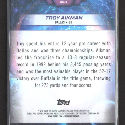 2024 Topps Chrome Galaxy Greats Troy Aikman #GG-3