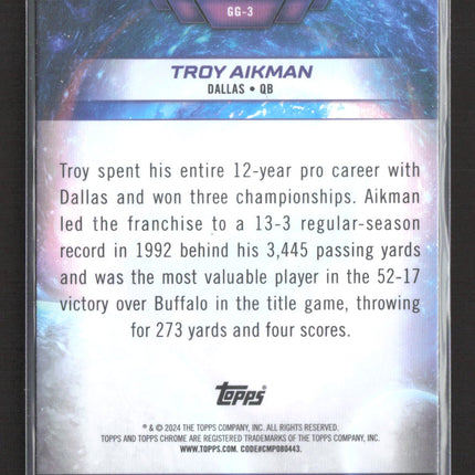 2024 Topps Chrome Galaxy Greats Troy Aikman #GG-3