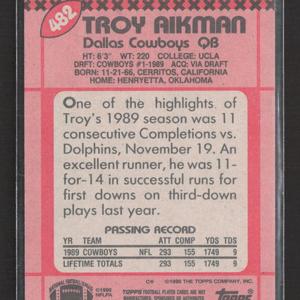1990 Topps Troy Aikman #482
