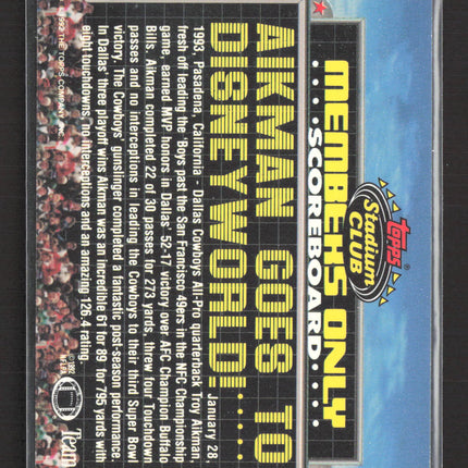 1993 Topps Stadium Club Members Only Troy Aikman #1
