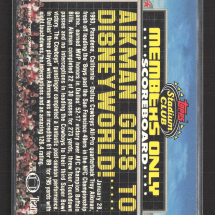 1993 Topps Stadium Club Members Only Troy Aikman #1
