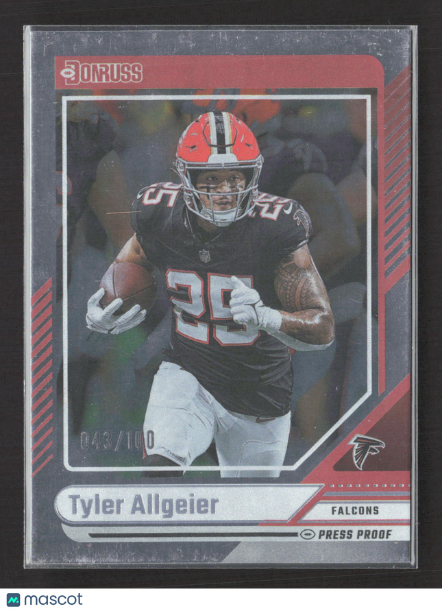 2024 Panini Donruss Football Tyler Allgeier #79 Press Proof Red 043/100