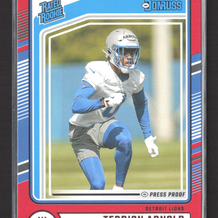 2024 Panini Donruss Rated Rookie Terrion Arnold #371 Press Proof Red