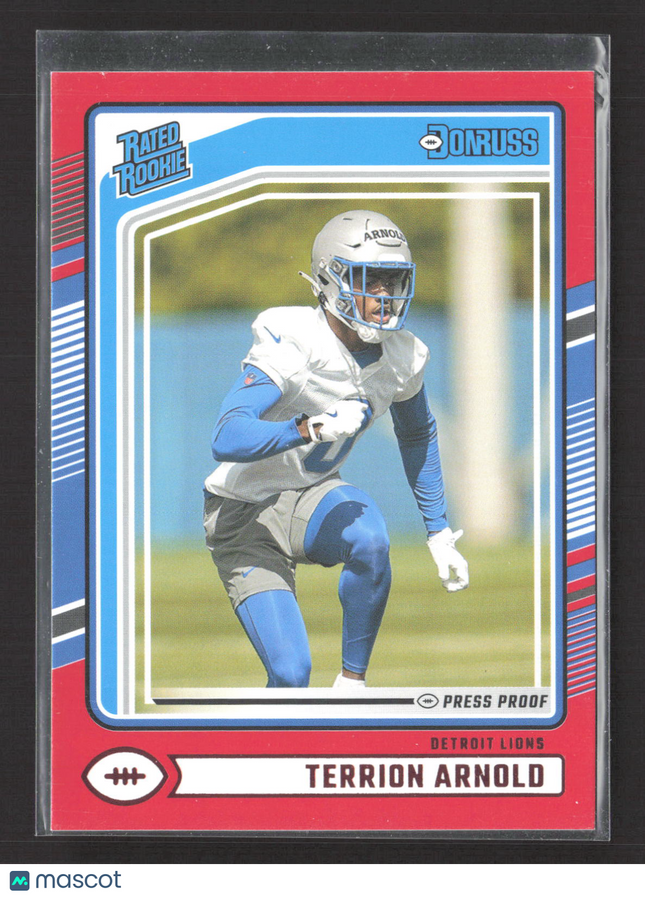 2024 Panini Donruss Rated Rookie Terrion Arnold #371 Press Proof Red
