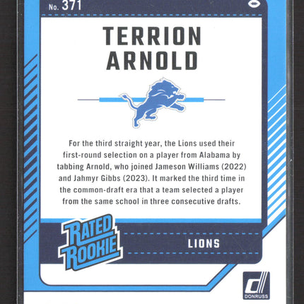 2024 Panini Donruss Rated Rookie Terrion Arnold #371 Press Proof Red