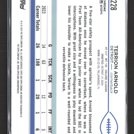 2024 Topps Chrome Terrion Arnold #228 X-Fractor RC