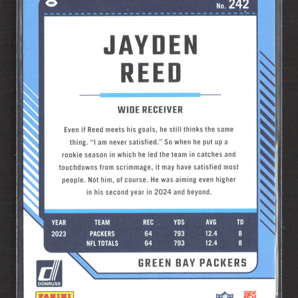2024 Panini Donruss Jayden Reed #242 Green Press Proof