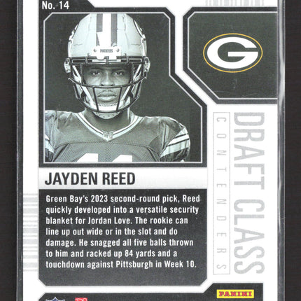 2023 Panini Contenders Draft Class Jayden Reed #14 RC Red