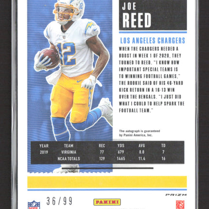 2021 Panini Contenders Optic Joe Reed #188 Blue 36/99 RC Auto