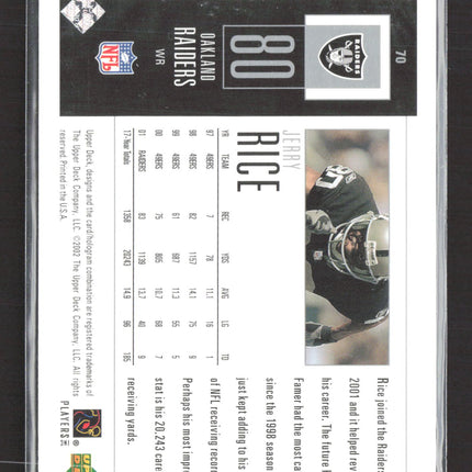 2002 Upper Deck Piece of History Jerry Rice #70