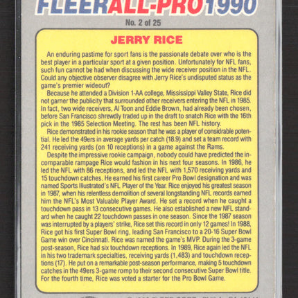 1990 Fleer All-Pro Jerry Rice #2