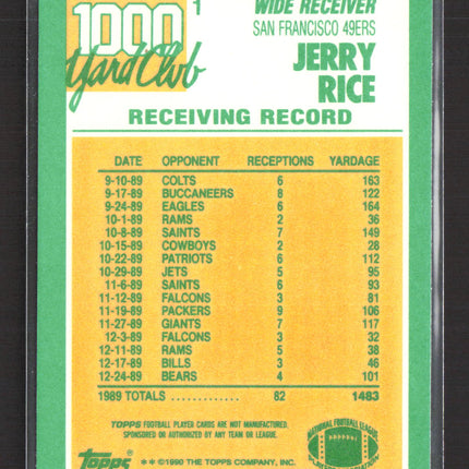 1990 Topps 1000 Yard Club Jerry Rice #1