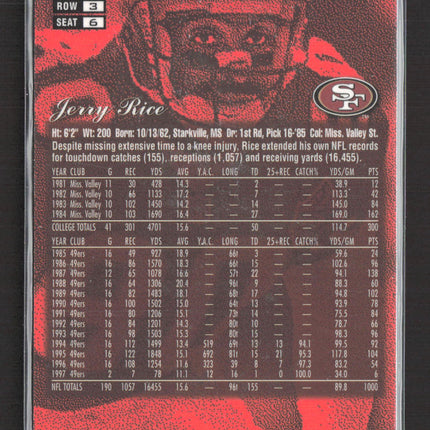 1998 Fleer Flair Showcase Row 3 Jerry Rice #6