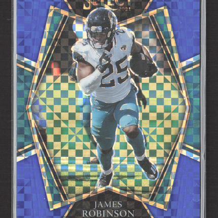 2022 Panini Select Football Premier Level James Robinson #117 Blue Prizm 067/149