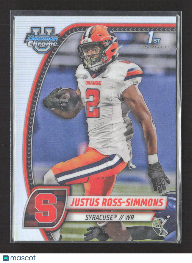 2024 Topps Bowman Chrome University Justus Ross-Simmons #109 Refractor