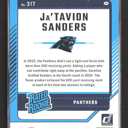2024 Donruss Ja'Tavion Sanders #317 No Name Holo