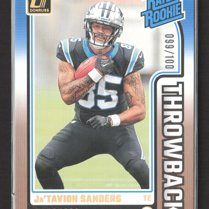 2024 Donruss Throwback Ja'Tavion Sanders #26 Bronze 099/100